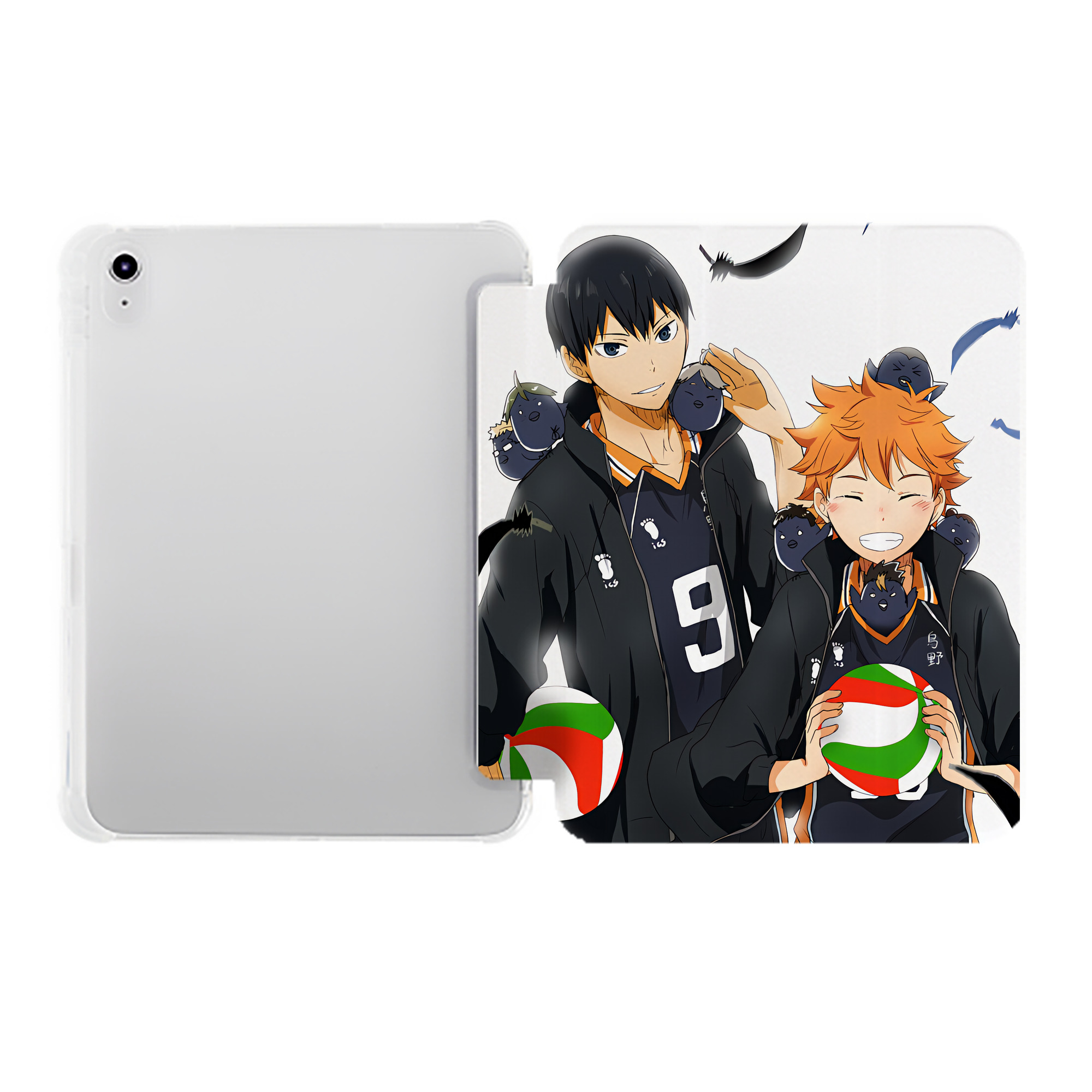 （画像用） ハイキュー!! Haikyu!! IPad ケース ペン収納付き 三つ折りスタンド PUレザー×シリコン 対応機種9.5/10.5/10.9インチ